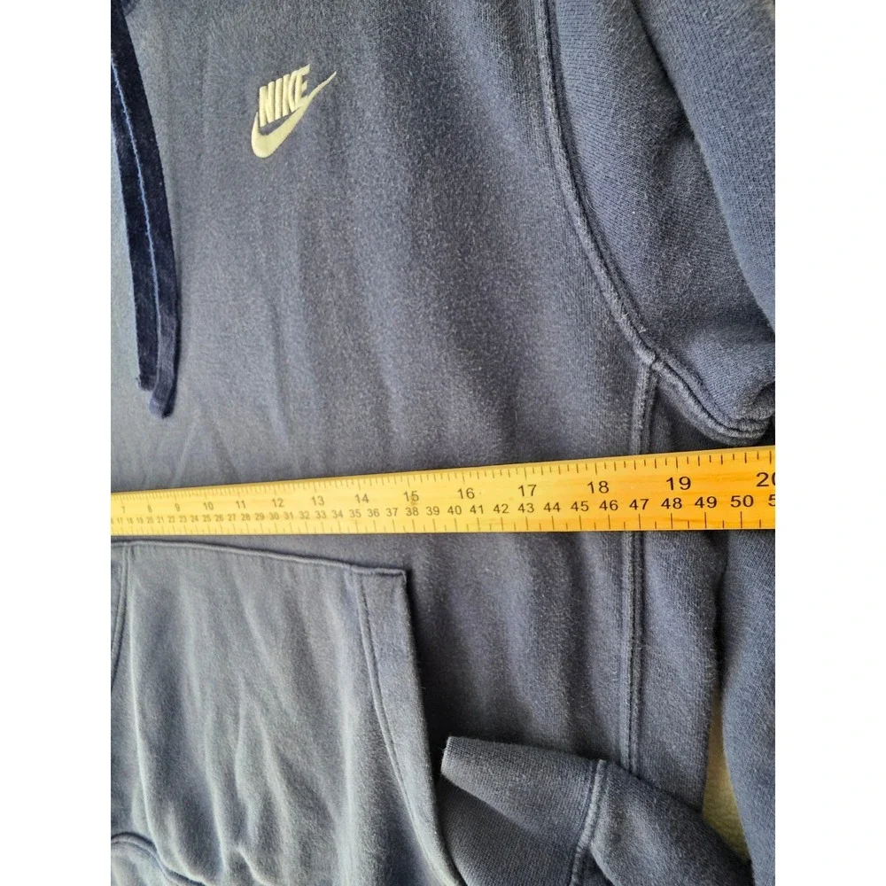 Nike Mens Small Navy Blue Pullover Hoodie Fleece Sweatshirt Embroidered Logo S